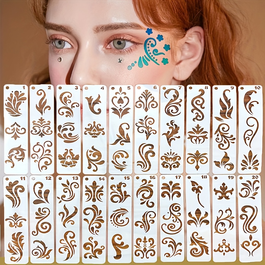 20pcs Vintage Floral Hollow Out Templates for Crafts