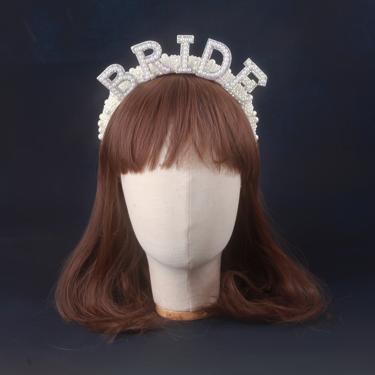 

Bridal Crown Headband, 1pc Fashionable Rhinestone 'bride' Letter Tiara, Vintage Wedding Party Hair Accessory, Elegant European American Style