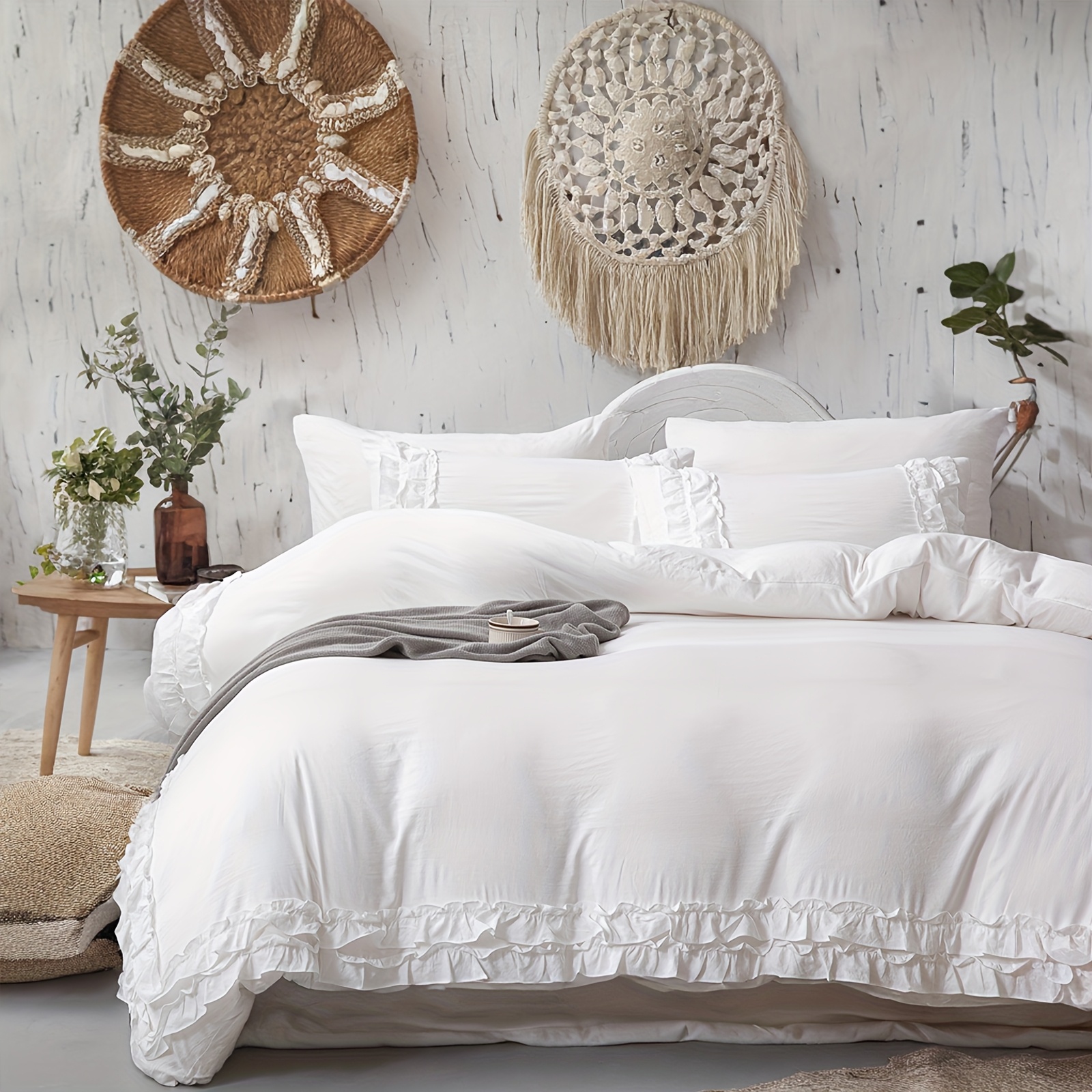 Housse De Couette 220X240 Esthétique En 100% Coton, Ensemble De Literie