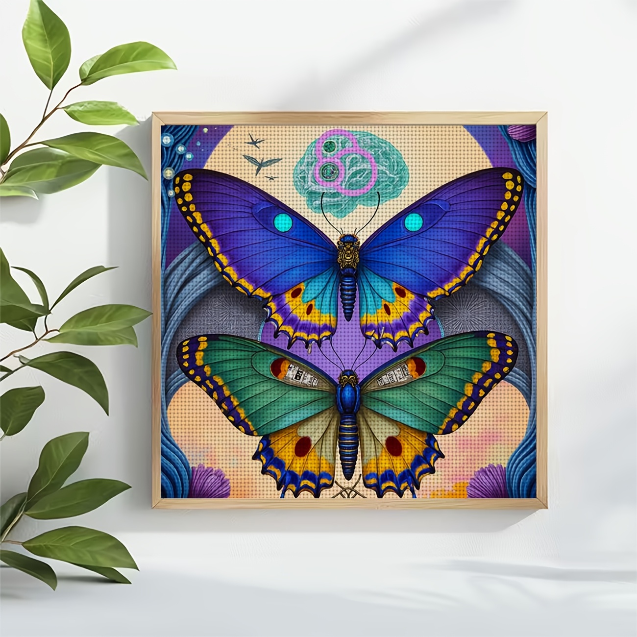 Cross Stitch Kit 'Double Colorful Butterflies Art' Pattern for Beginners