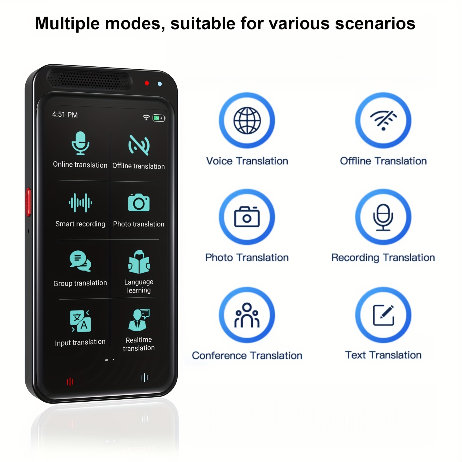 Image of Language Translator Device, 2025 Translator, For Voice/text/ Offline/picture Translation 138+ Languages Online Translation Portable Translator Device For Travel
