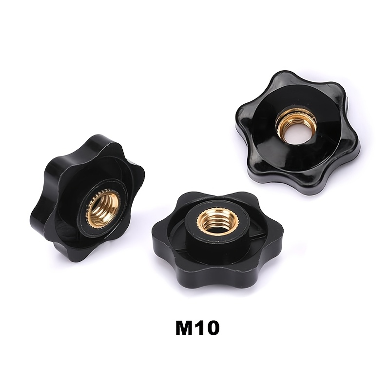 TEMU 3pcs Set Of Star Knurled Hand-twist Nuts, Plastic-coated Core Threaded Hand-twist Knobs, Fastening Knobs Suitable For