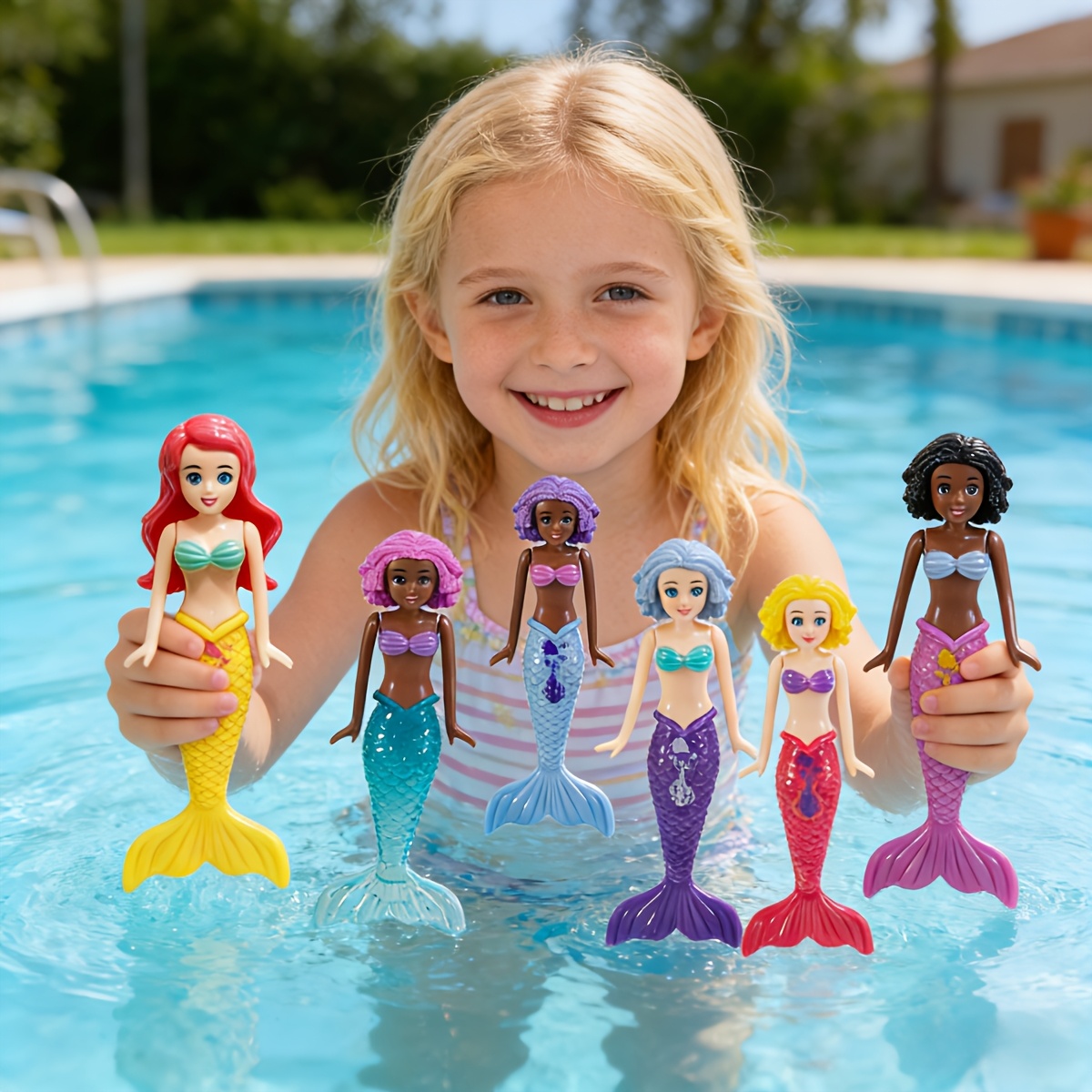 5 pcs mermaid toys fun water toy set summer party favors underwater toys kids gifts children summer beach toy set floating mermaid toys 5 piece mermaid toy set random  