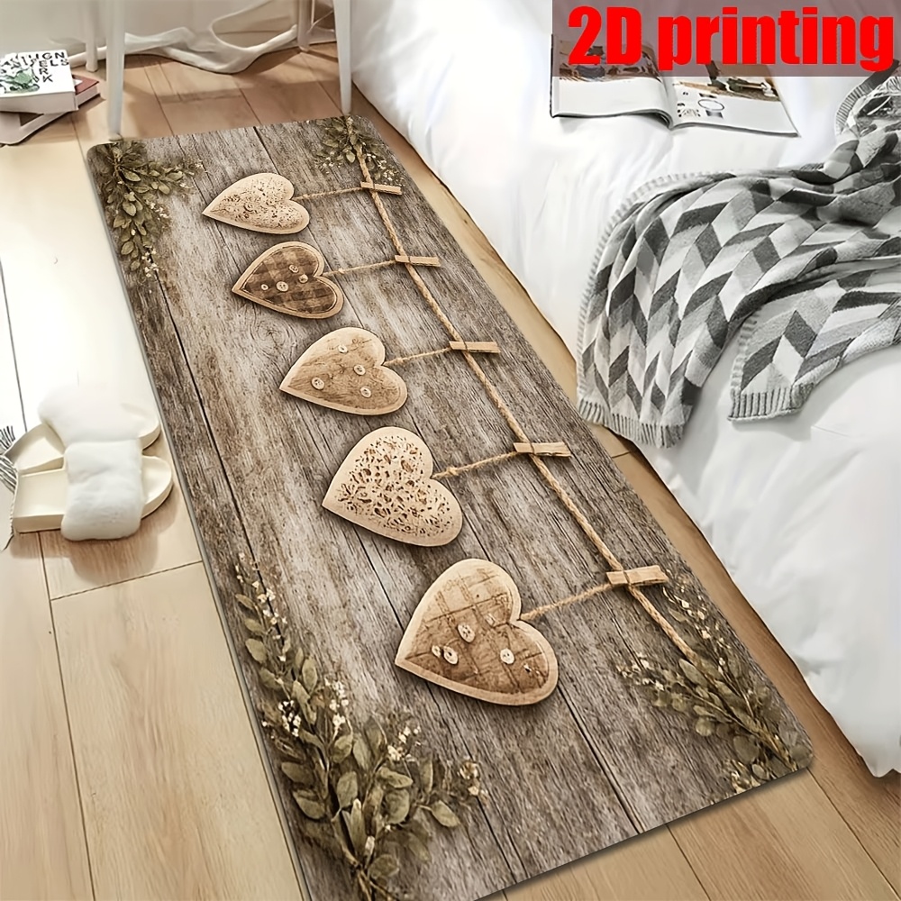 TEMU Tappeto 2D, 1 pezzo, motivo a cuore, ispessito, ultra , confortevole, antiscivolo e resistente, lavabile in lavatrice, per soggiorni, camere da