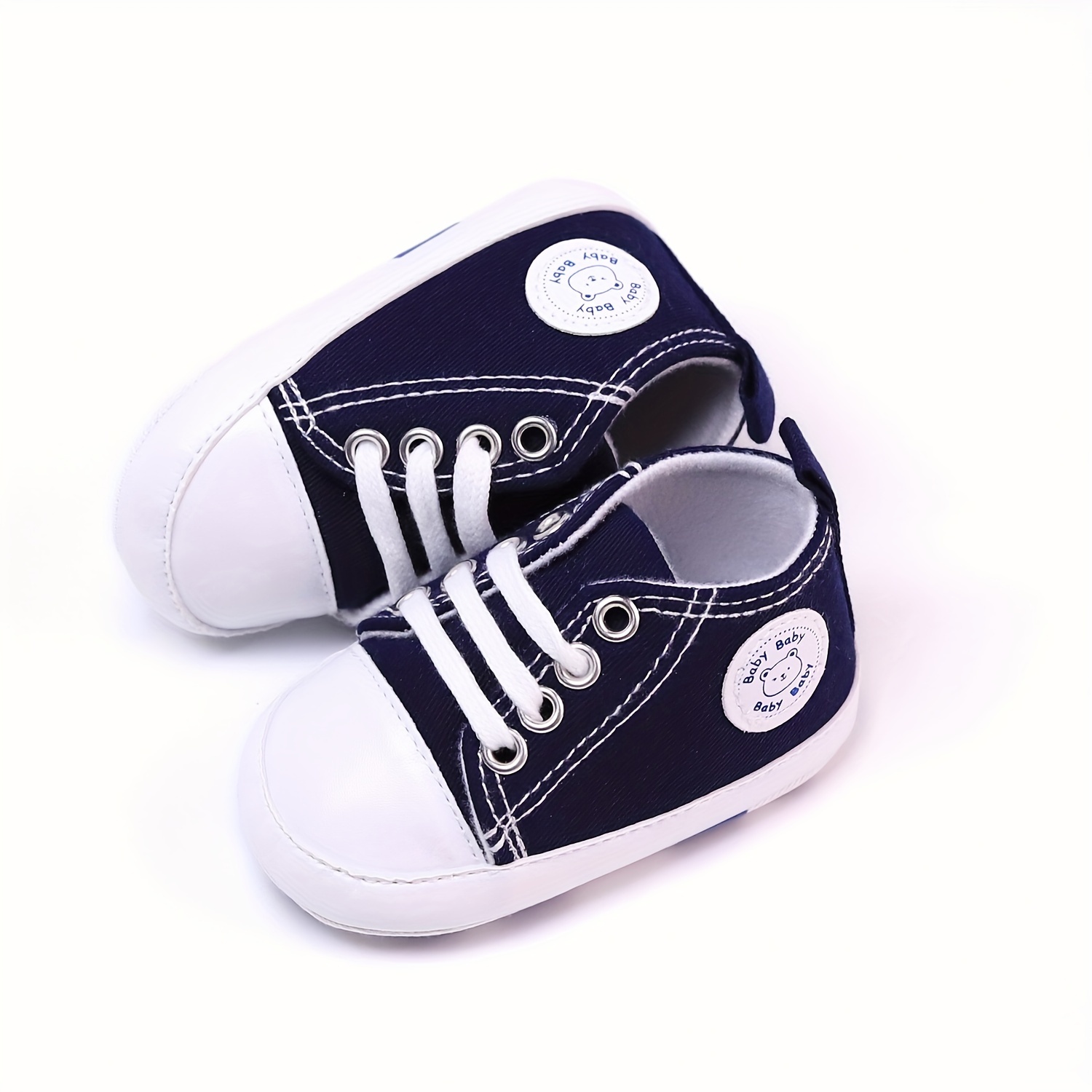 RABEISIR Baby ' Toddler Walking Shoes - Soft Canvas Sneakers with EVA Cushion, Adjustable Lace-Up Low-Top Design, 4-Color Options (White/Pink/Black/Red) for All-Season Casual & Party Wear, Party Toddler Sneakers | Classic Sneaker Design | EVA Cushioned Sole, Toddler Shoes, RABEISIR