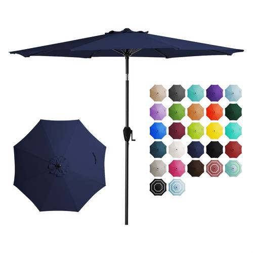 7 5ft 9ft 10 ft outdoor umbrella patio table umbrella with push button tilt and crank pool beach yard umbrella for commercial residential with 8 sturdy ribs
