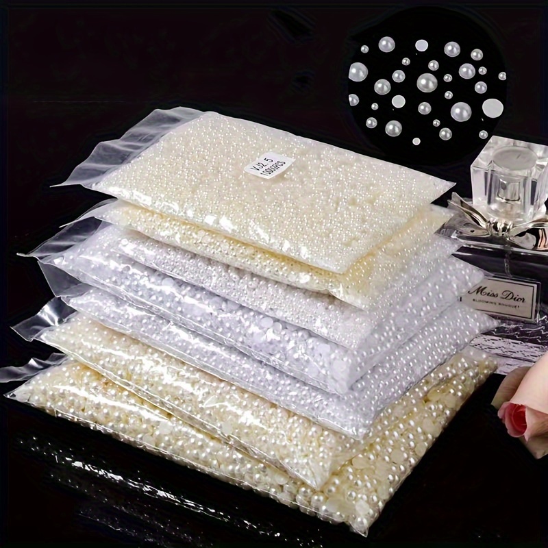 

5g/pack Mixed Sizes Pearl Nail Art Decorations Trendy 3d High-shine Small Pearls, Assorted Manicure Accessories