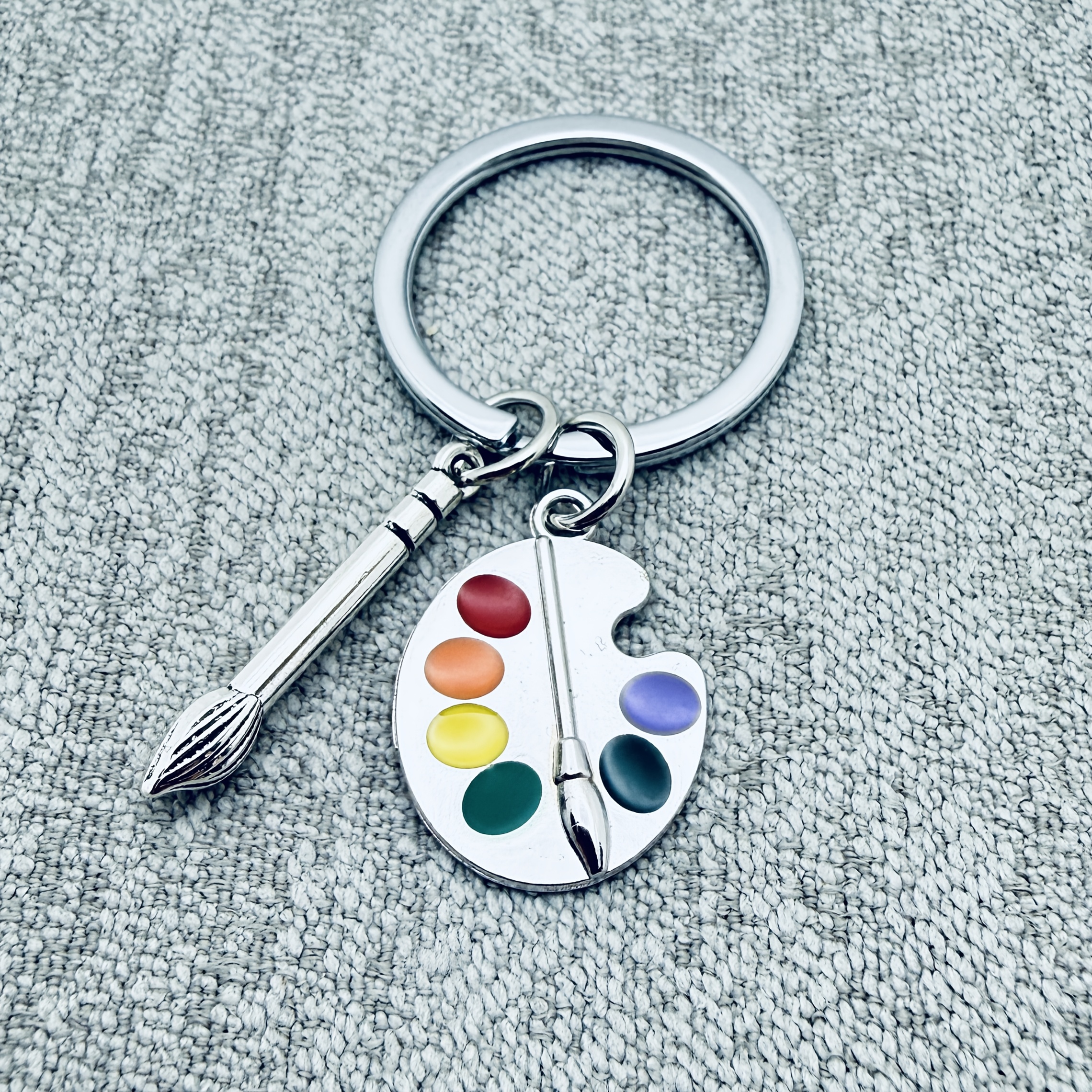 TEMU 1 articolo, Portachiavi con e pennello da studente d', Ciondolo in con olio gocciolante, Ciondolo per auto e borsa, Piccolo regalo per '.