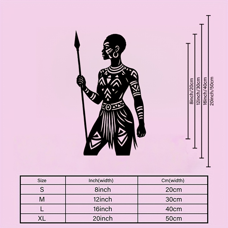 TEMU 1 stuks Afrikaanse Krijger Metalen Muurdecoratie, Afrikaanse Vrouw Decoratie, Afrocentrische Muurkunst, Afrocentrische Muurdecoratie,