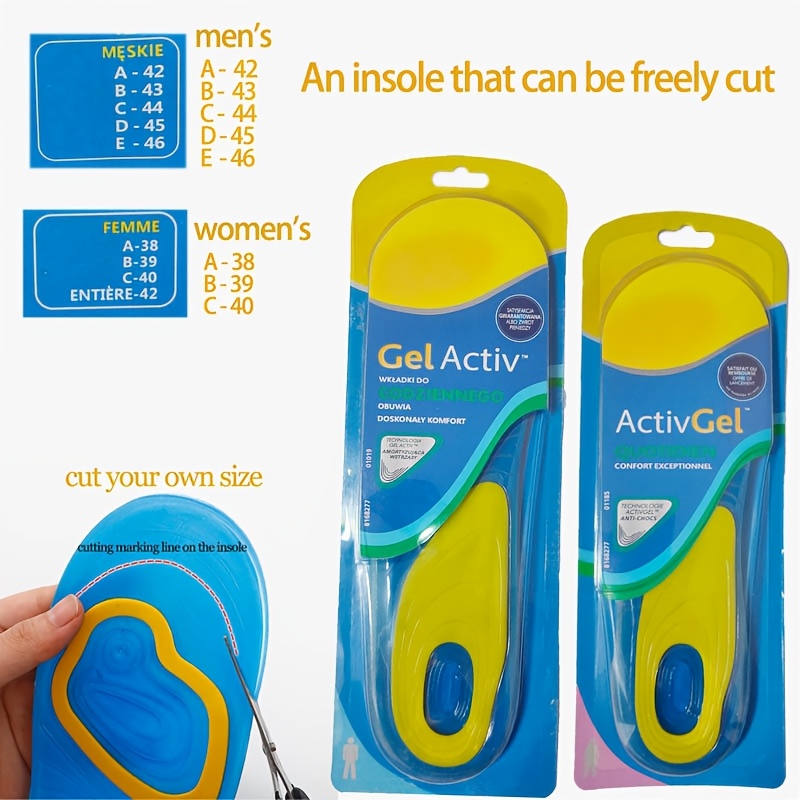 2pcs/pair Silicone Shock-absorbing Insoles PU Insoles Gel Insoles