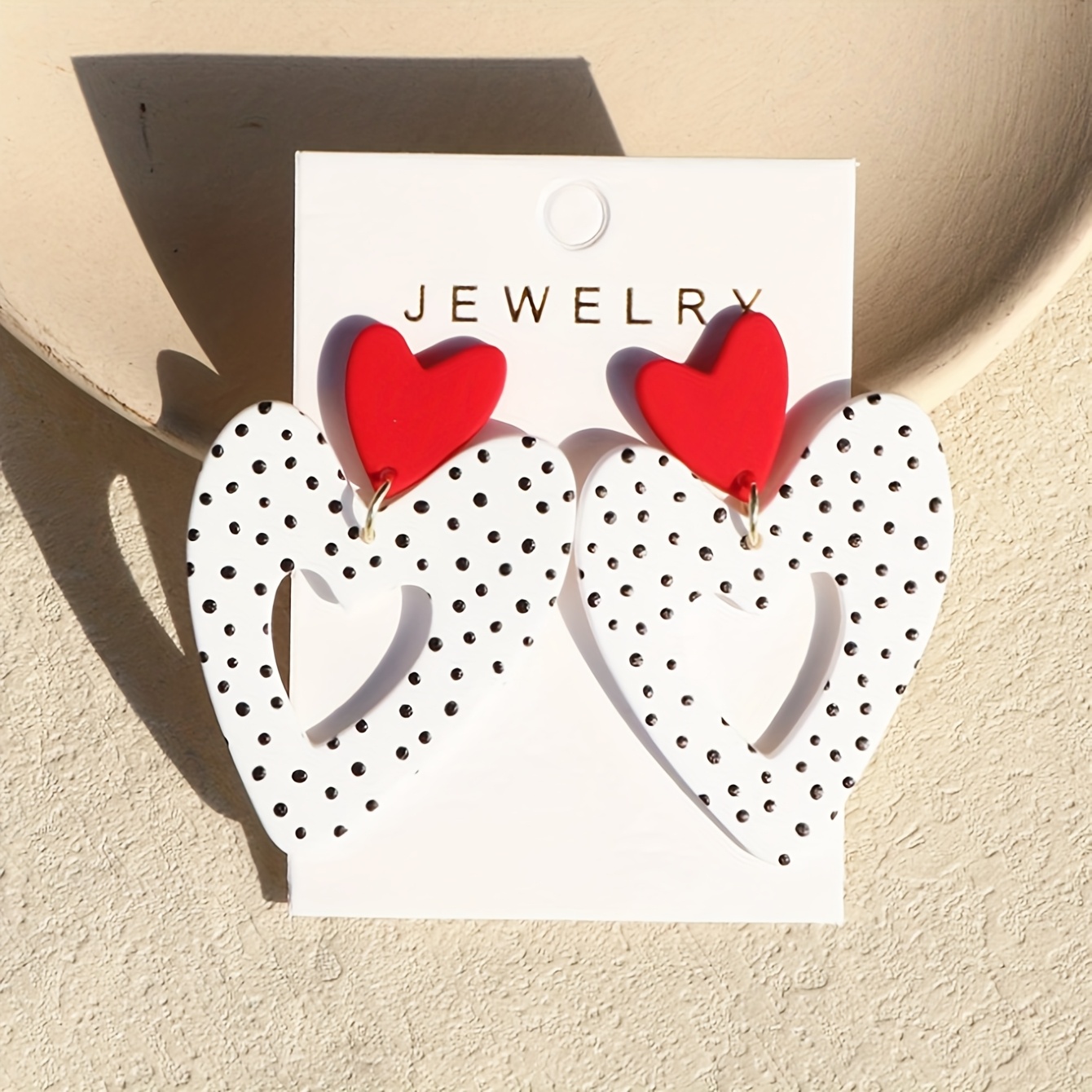 E-shop 1 Paar Damen Valentinstag Hohl Großes Herz Romantisch Süß Party Acryl Ohrringe
