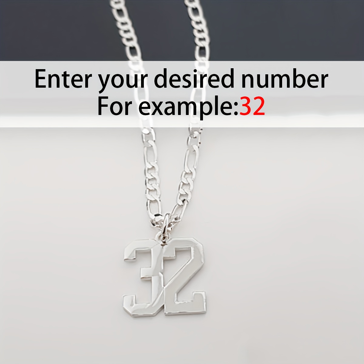 TEMU Collier numéro de sport personnalisé - Acier inoxydable 304L - Personnalisez votre numéro - Numéro de maillot personnalisé - Collier pour