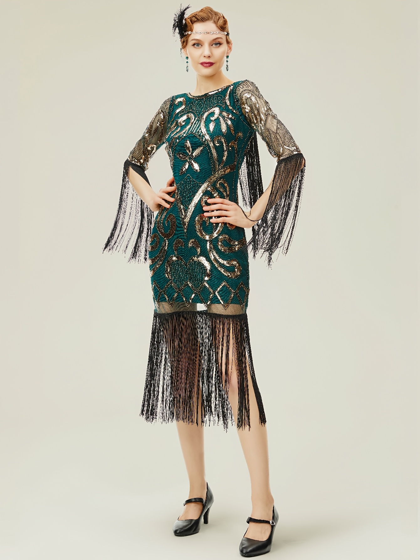 1920s flapper dress long fringe dress roaring 20s - Temu