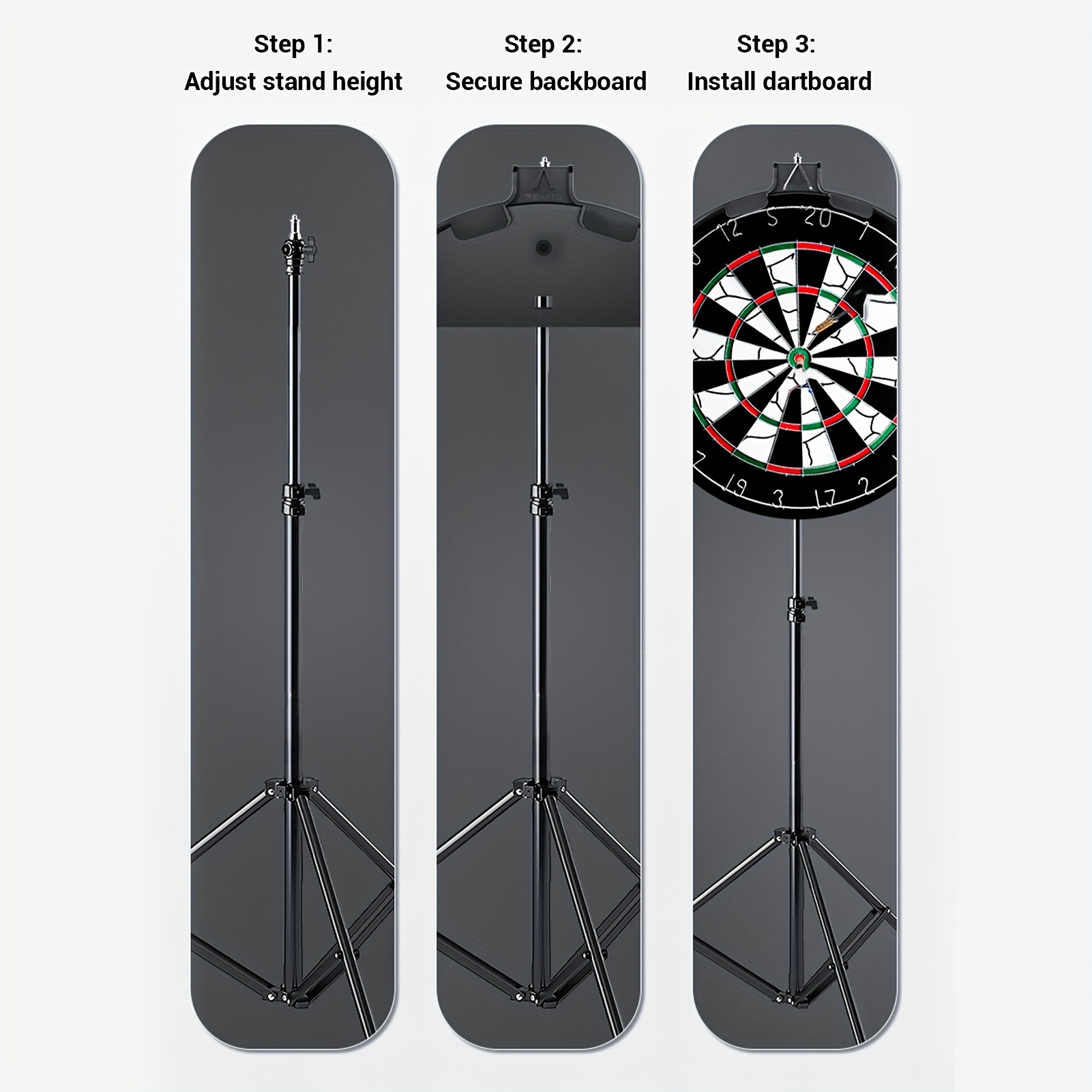 Heavy Duty Foldable Steel Dartboard Stand with Tripod