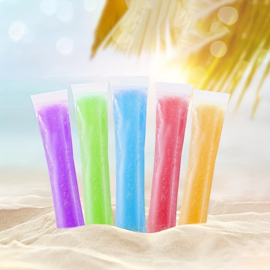 

50/100pcs Food-grade Pe Ice Pop Bags - Durable, Leak-proof & Reusable For Diy Popsicles, Perfect For Home, Parties, Outdoor Events & Camping Ice Pcs For Lunch Bags Popsicle Bags