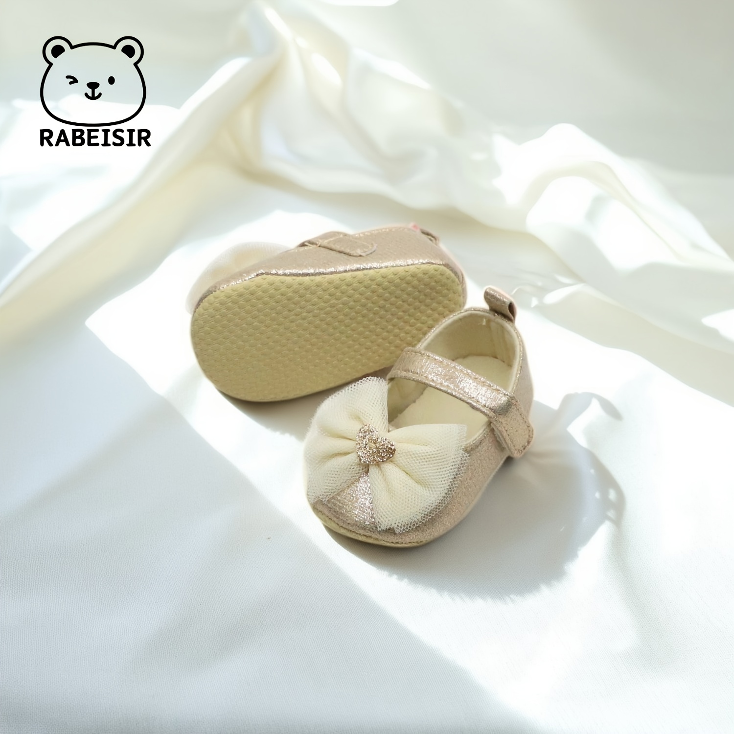 RABEISIR First Walkers Soft-Soled Slip-Resistant Mary Jane Shoes with Lace Bow & Geometric Pattern - Lightweight Canvas & Fabric, Closure, EVA Cushion for Spring/Fall, Everyday & Casual Outfits, Girl Shoes, Seasonal Footwear, Decorative Footwear, Slipresistant Soles