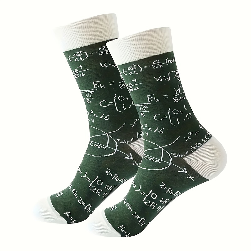 

Pair Of Trendy Mathematical Mid-calf Socks For Men And Women