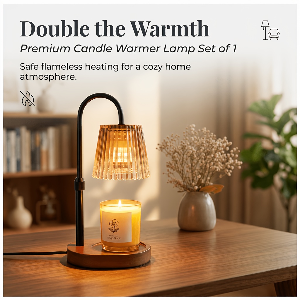 TEMU 1 Pack Candle Warmer Lamp With Timer Dimmable, Birthday Gifts For Women Mom, House Warming Gifts Decor, Wax Melt Warmer For Jar Candles No Bulb