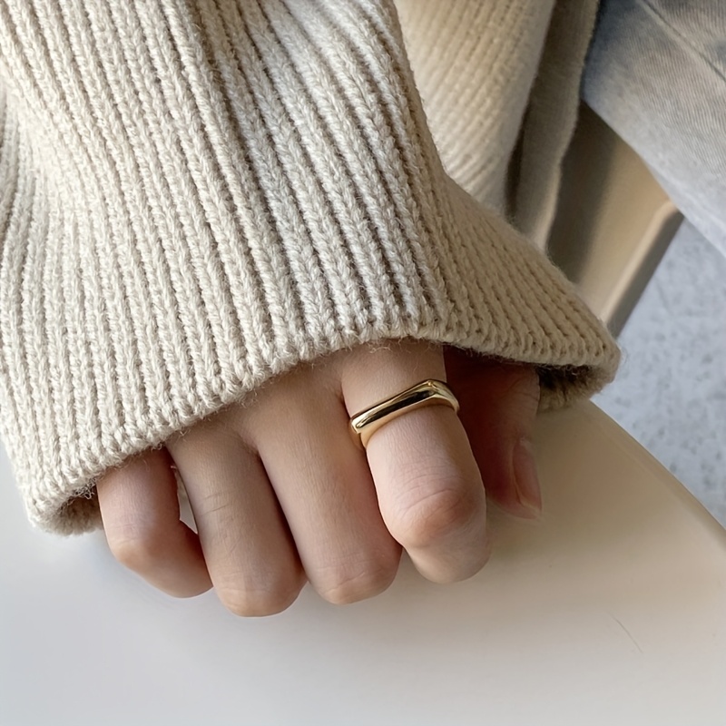 Unisex Minimalist Stainless Steel Ring, Trendy Accessory