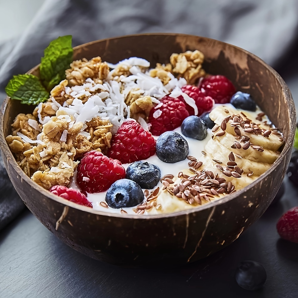 

4set, And Spoons Gift Set (4 + 4 Wooden Spoons), Natural, Vegan, Handmade, Wooden Serving Bowls For Eating