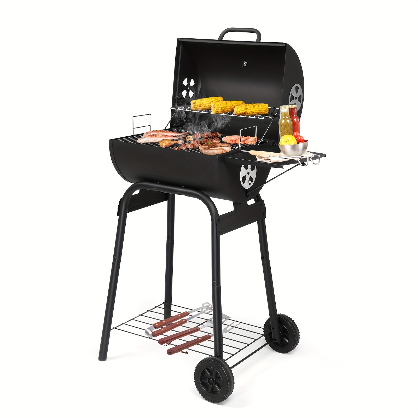 stainless steel charcoal bbq table wheels perfect - Temu