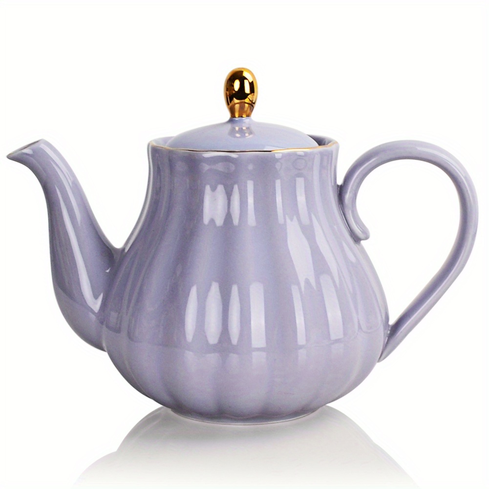 Image of Sweejar Royal With Removable Stainless Steel Infuser - Ceramic Loose Leaf & Kettle, 28 Ounce Tea Pitcher With Elegant Rim, Gift Box For , Weddings, Holidays (for Loose Leaf