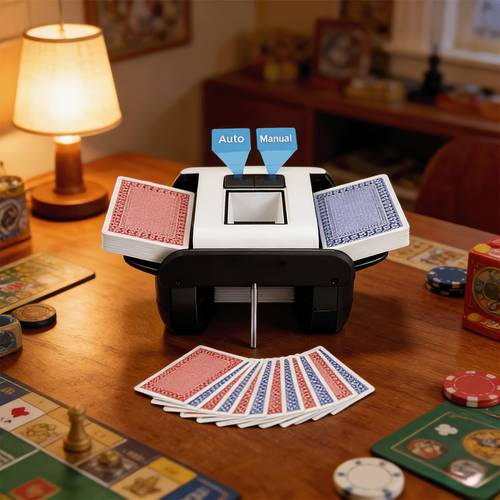 Automatic Card Shuffler for 1-2 Decks with Dual Auto/Manual , USB-C Rechargeable,