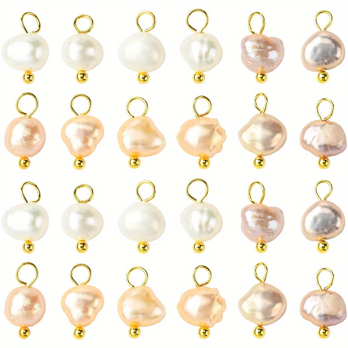 Image of 15pcs/30pcs Assorted Colors Pearl Pendants Jewelry Additions Suitable For Jewelry Earrings Bracelet Necklace Making