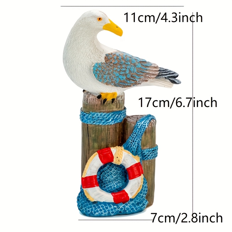 Image of 1 Seagull Ornament, Creative And Decor For Living Room, Household, Bar, Restaurant, Outdoor Garden Arrangement, Couple's Gift, Mediterranean Style Coastal Decoration, Collectible Figurines