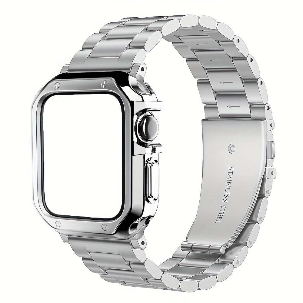 

Tpu Protector Case + Metal Strap, Suitable For Iwatch Series 3 4 5 6 Se 7, Size: 38/40/41mm, 42/44/45mm, 49mm