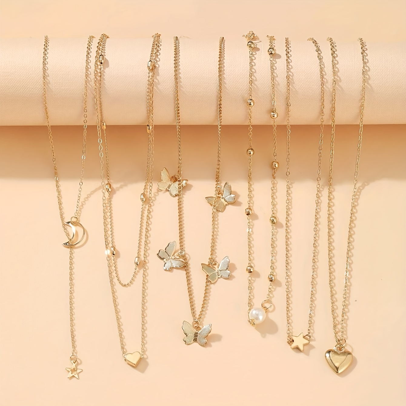 

A Set Of 6 Bohemian Style Necklaces, Including , , , , Artificial Pearl, And Tassel Pendant Jewelry, Perfect For Wearing On Holidays, Dates, And Eid Festivals