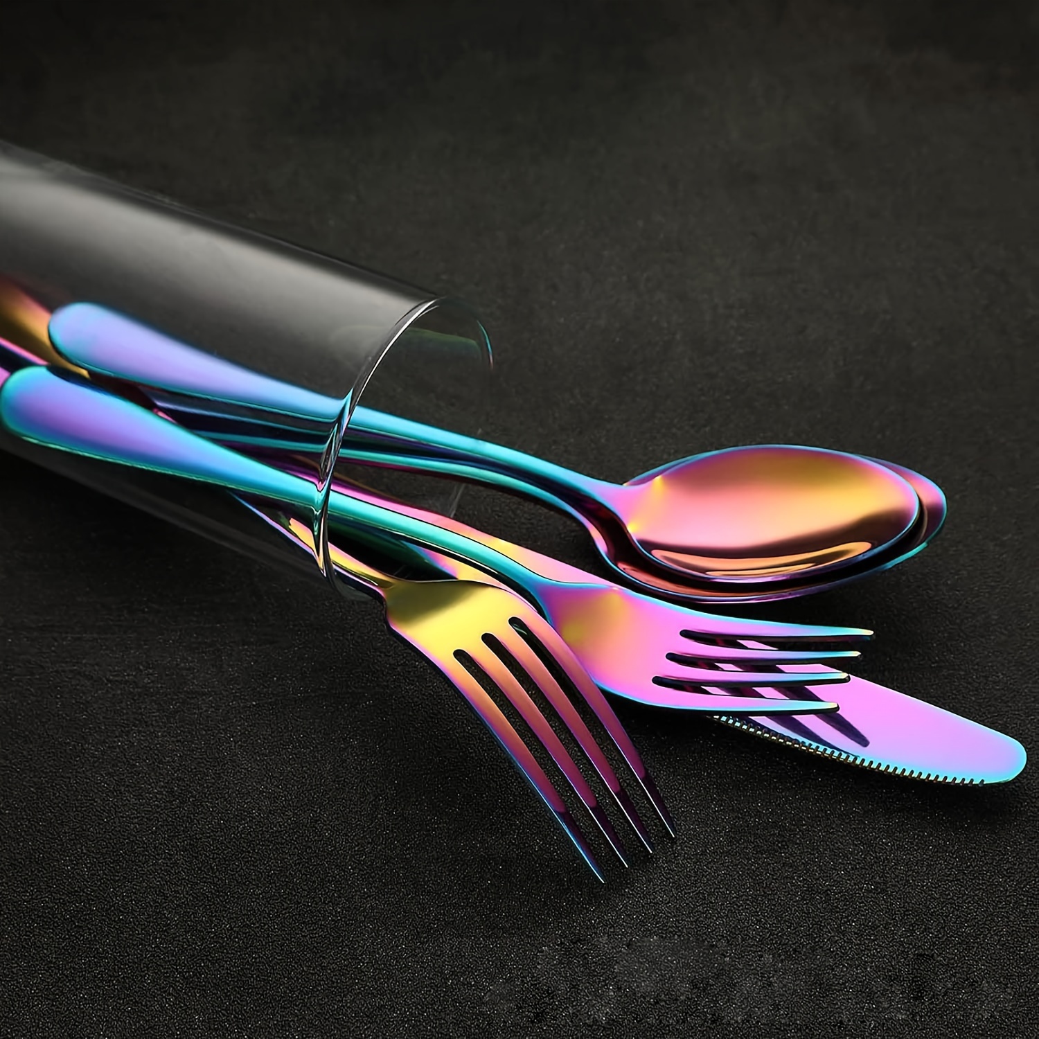 rainbow 60 30pcs stainless steel cutlery set for 12 people   polished flatware set dishwasher safe   dinner knives 12 dinner spoons 12 dinner forks 12 dessert spoons 12 dessert forks 12 ideal for homes restaurants and parties Product details 4