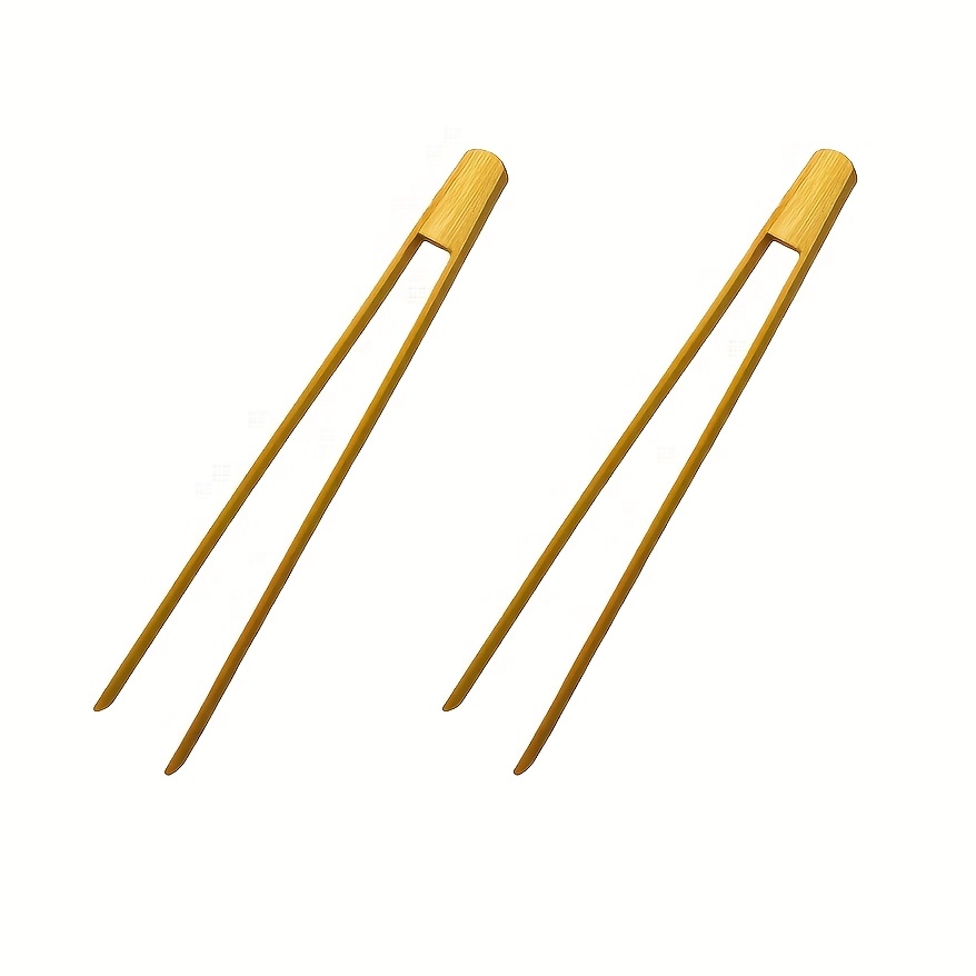 Image of 1/2pcs, Wooden Tongs, High Heat Resistant, Kitchen Utensil For Grilling Steak, Serving Bread, Fruits, And Pasta, Durable Wood Food Clamp