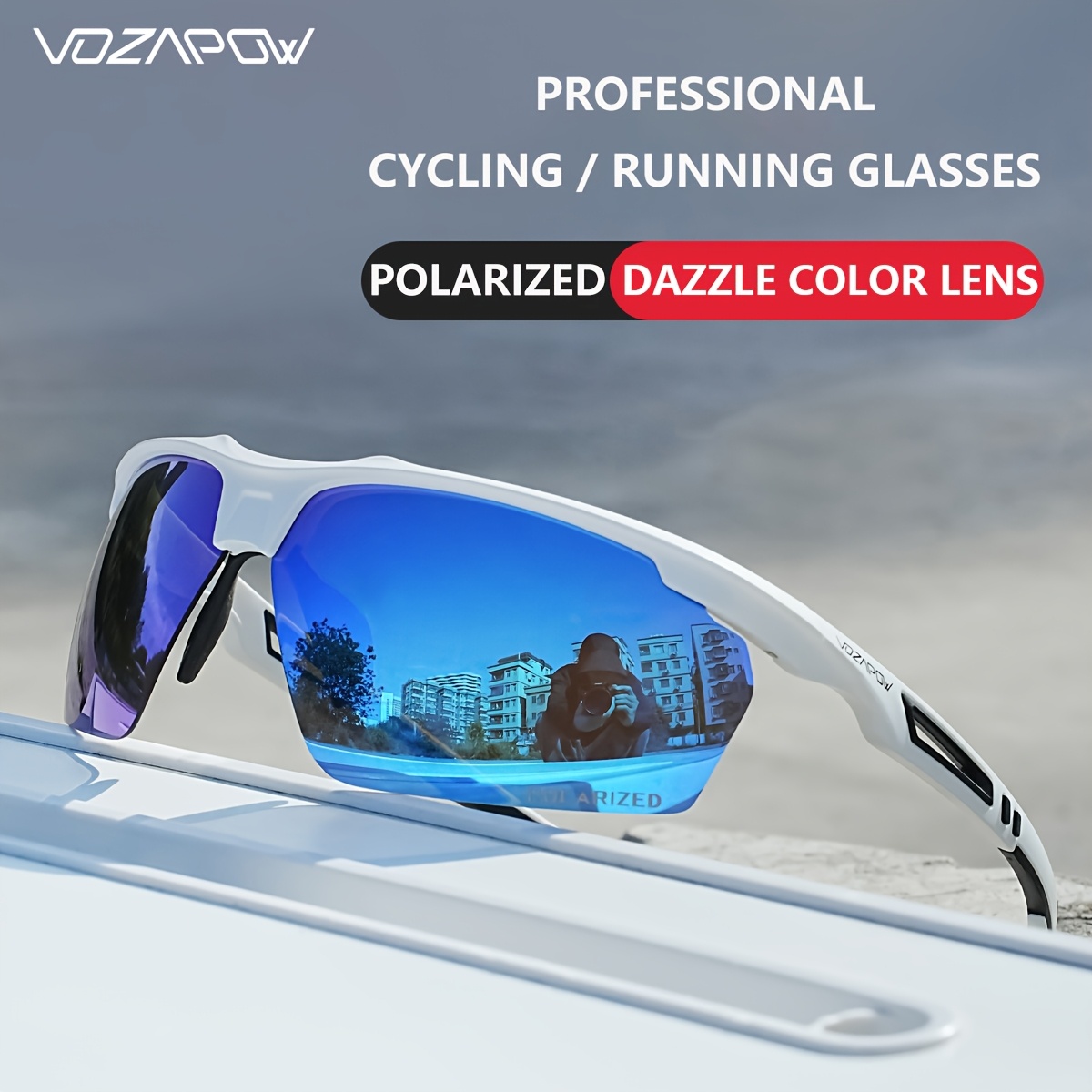   polarized cycling glasses suitable for adjustable non slip nose pads half rim fashion glasses with polarized for driving hiking fishing running for glare outdoor activities
