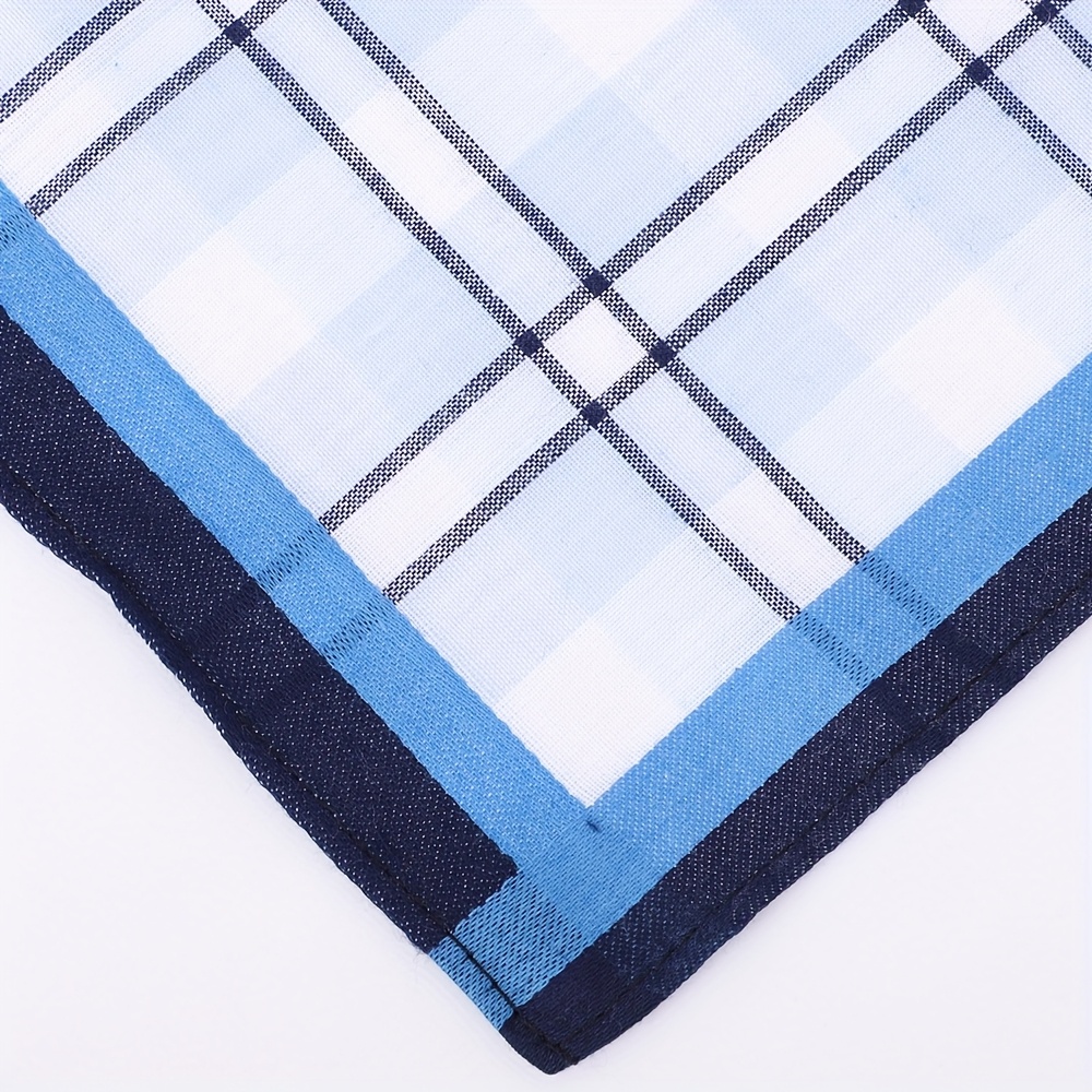 12pcs Men's Handkerchiefs, Pure Soft Checkered Pocket Squares