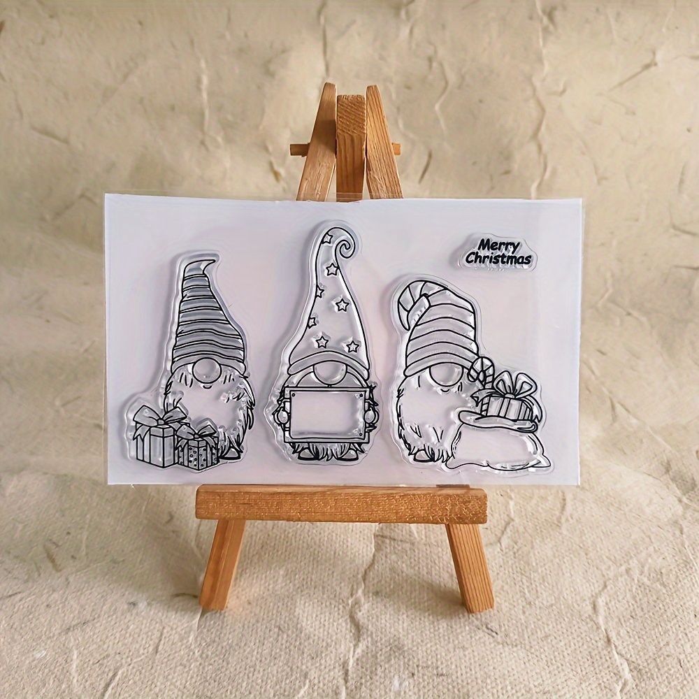 Image of Father Christmas Clear Stamps For Diy Scrapbooking Card Making Album Decorative Seal Craft Rubber Stamp