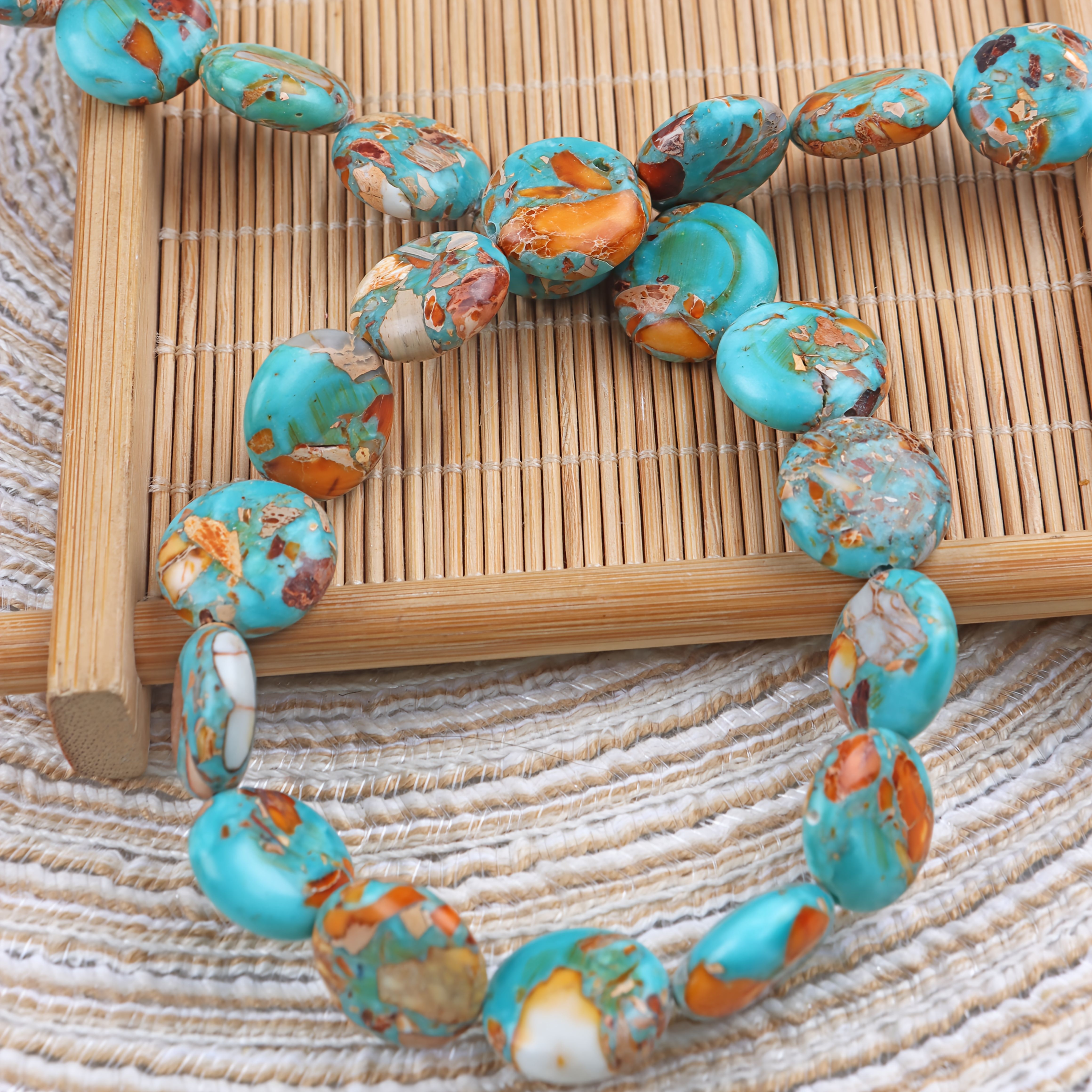 TEMU 16mm New Boho Natural Stone Round Beads Handmade Bracelet Necklace Earrings Accessories Holiday Gifts Daily Accessories