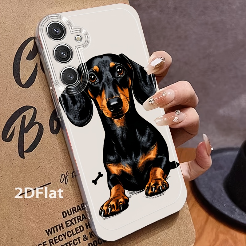 TEMU Phone Case: Dachshund Cute Art 2d Flat Pattern Phone Case, Suitable For Galaxy A03s A05s A06 A07 A13 A14 A15 A16 A17 A22 A23 A24 A25 A26 A32 A34