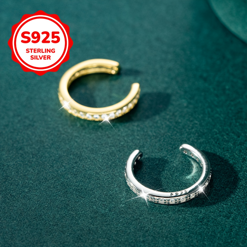 Non-Piercing Nose Stud with Synthetic Cubic Zirconia