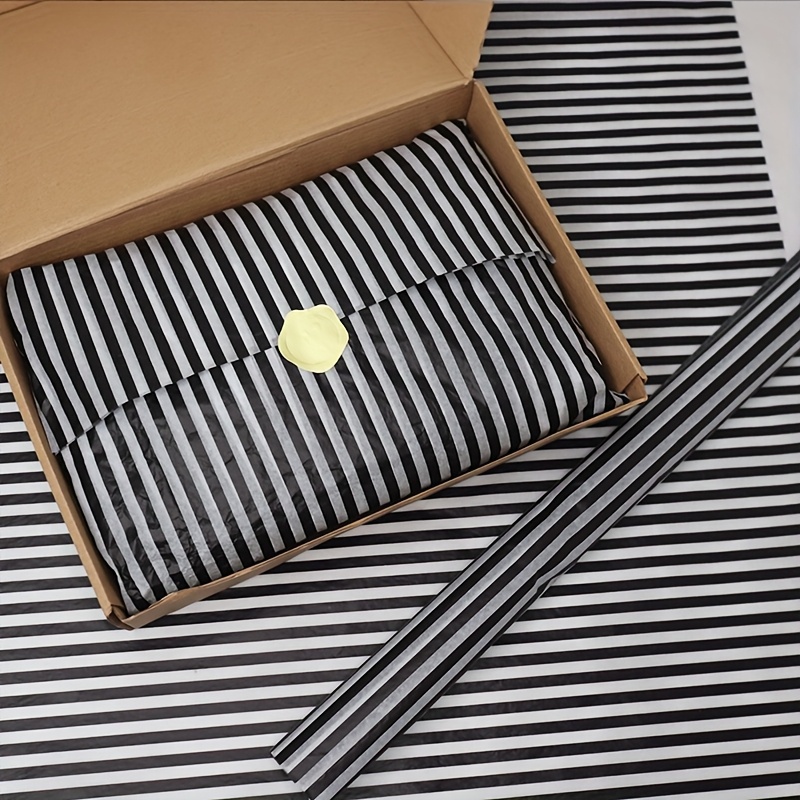 

-pack Black Striped Wrapping Paper - Semi-transparent Thin Paper For Christmas Decor, Birthday, Wedding, Valentine's Day, Bouquet Supplies, Gift Wrapping, Floral Arrangements, Decoration, 14x20 Inches