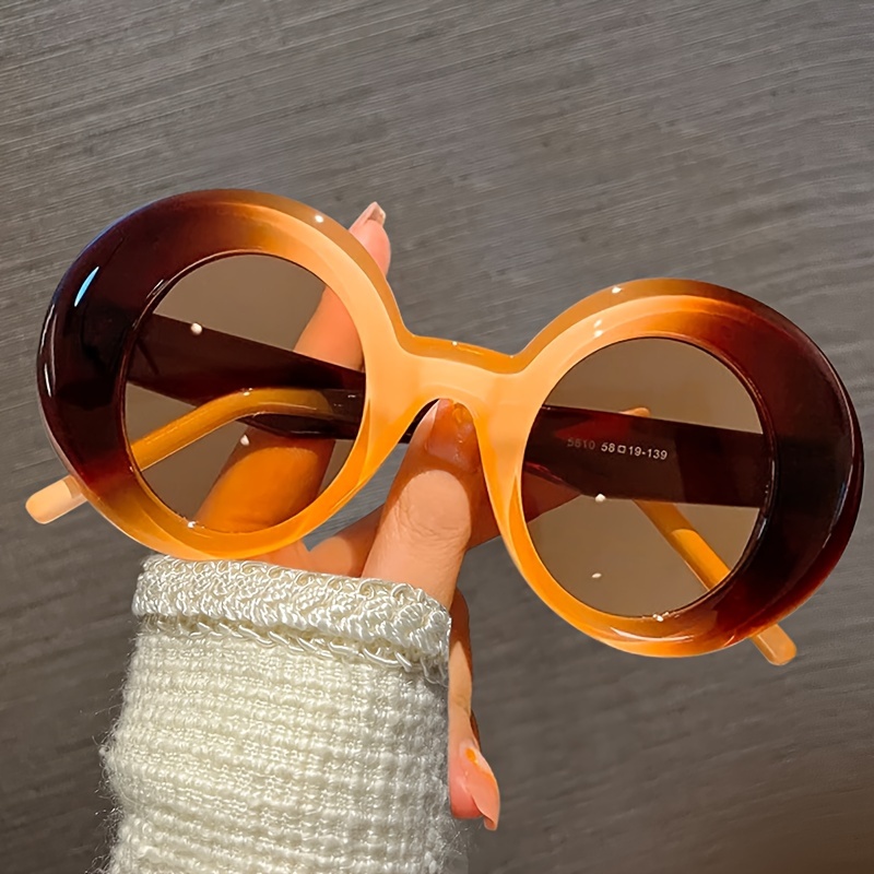 Large Round Sunglasses Women Men Y2k Fashion Color Block - Temu