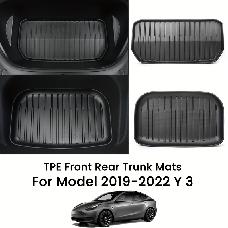 

Suitable For Tesla 2019-2022 Modely/3 Front And Rear Trunk Mats, Tpe Mat, Protection Cargo Liner, Waterproof And Non-slip Front And Rear Trunk Mats