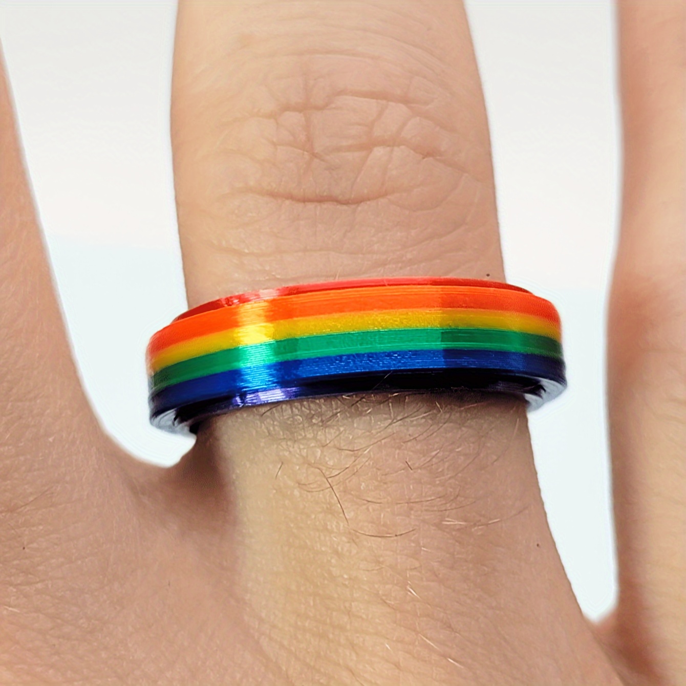 Rainbow Fidget Spinner Ring for Women, Party Jewelry