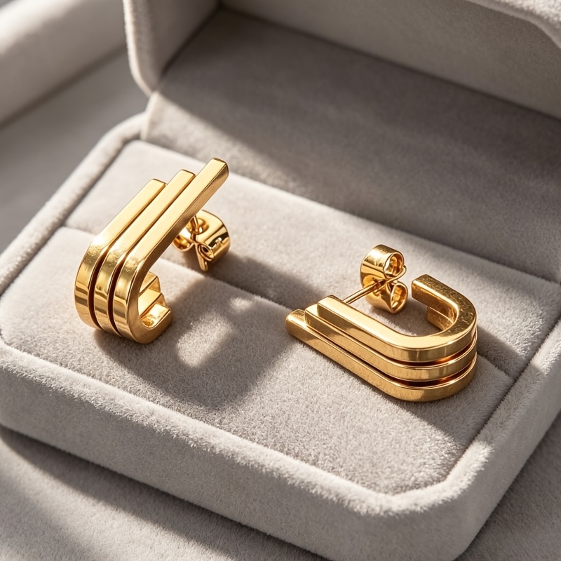 Women's Asymmetrical Oval Drop Earrings with High-Low Design