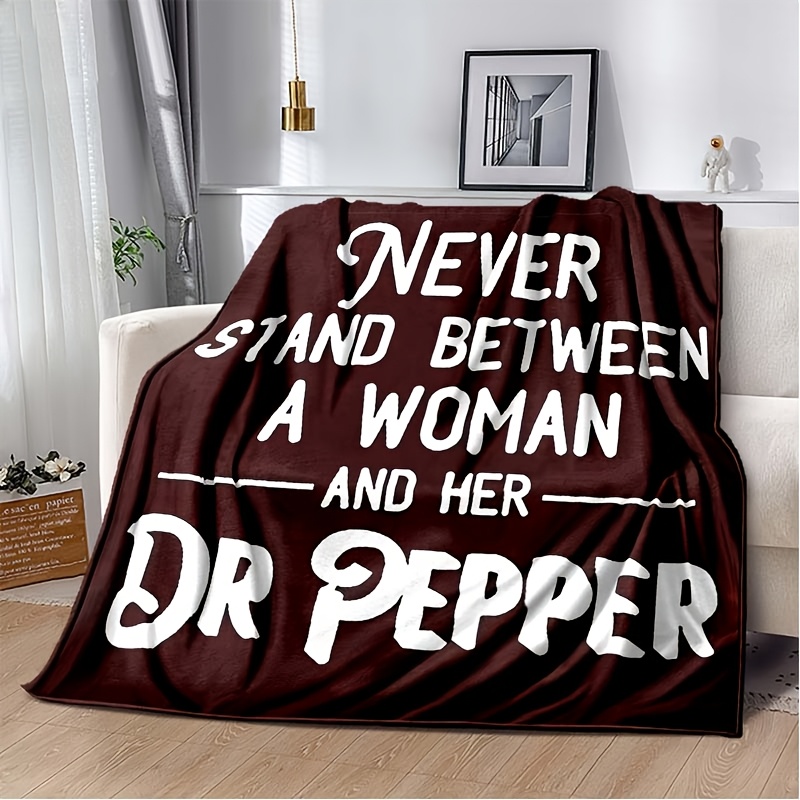 

Soft Knit Flannel Fleece Throw Blanket - Cozy Polyester Office & Home Decor - Warm Lightweight Shawl For Winter, Travel & Pet Companion - Unique Dr Pepper Printed Wrap Ideal For Holidays & Gifts