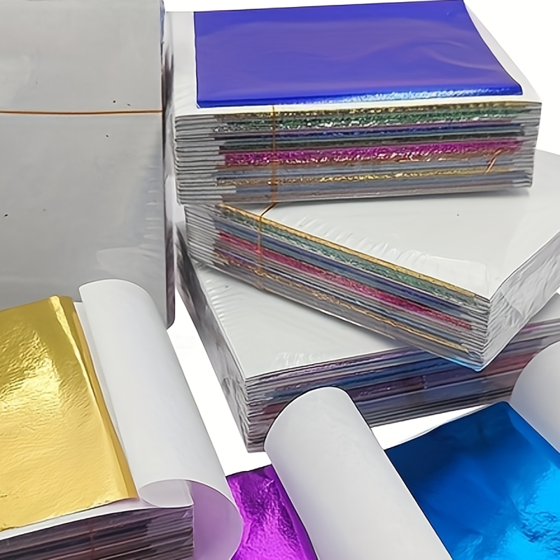 

120 feuilles d' feuille LuxeCraft, couleurs vibrantes, faciles à appliquer, pour le nail art, le slime, la peinture et les manuels de bricolage, cadeau pour les amateurs