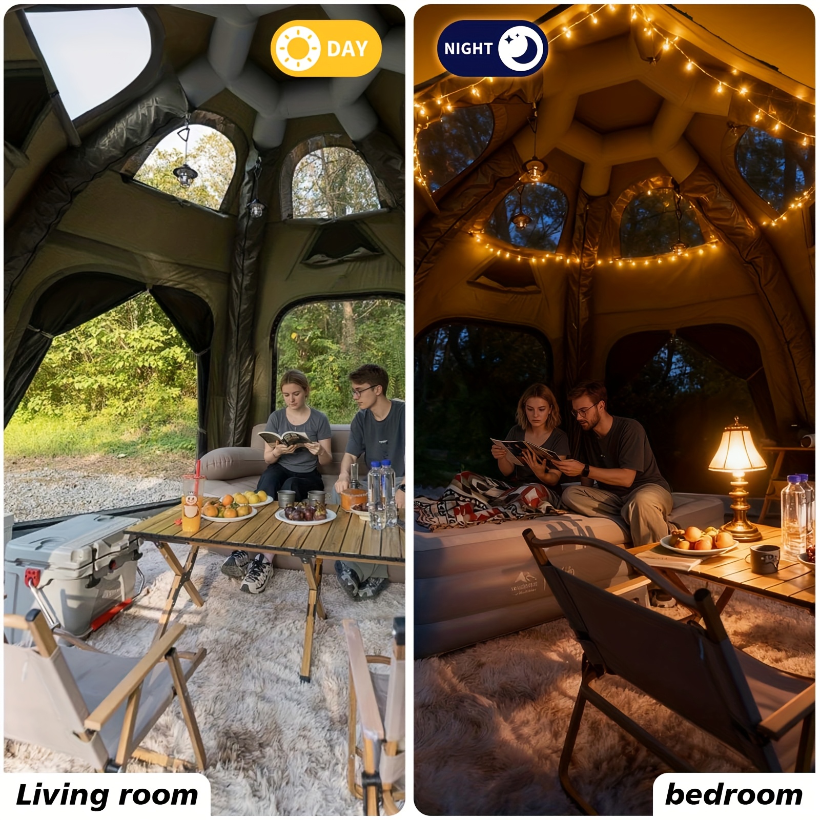 spherical inflatable camping tent   tent with inflatable pump and windproof suitable for year round camping Product details 5