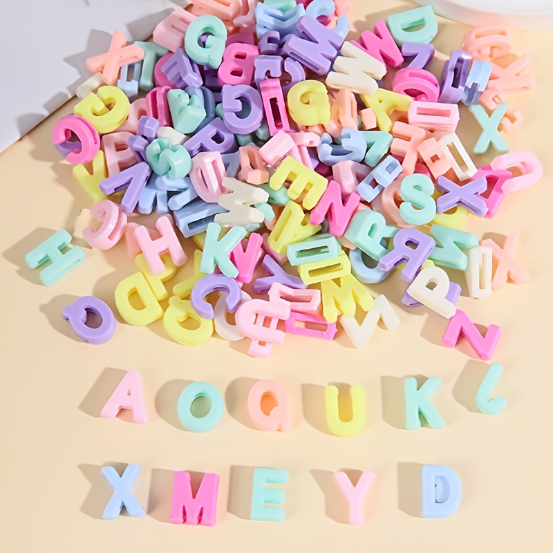 E-shop 152/302 Stück Bohemian Alphabet Perlen Set, Acryl 3D Buchstabenperlen für Schmuckherstellung, DIY Armband-Set, Freundschaftsgeschenk,