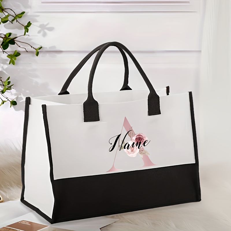 1pc customizable polyester tote bag with personalized initial and   fade resistant ideal for bachelorette party gift details 2