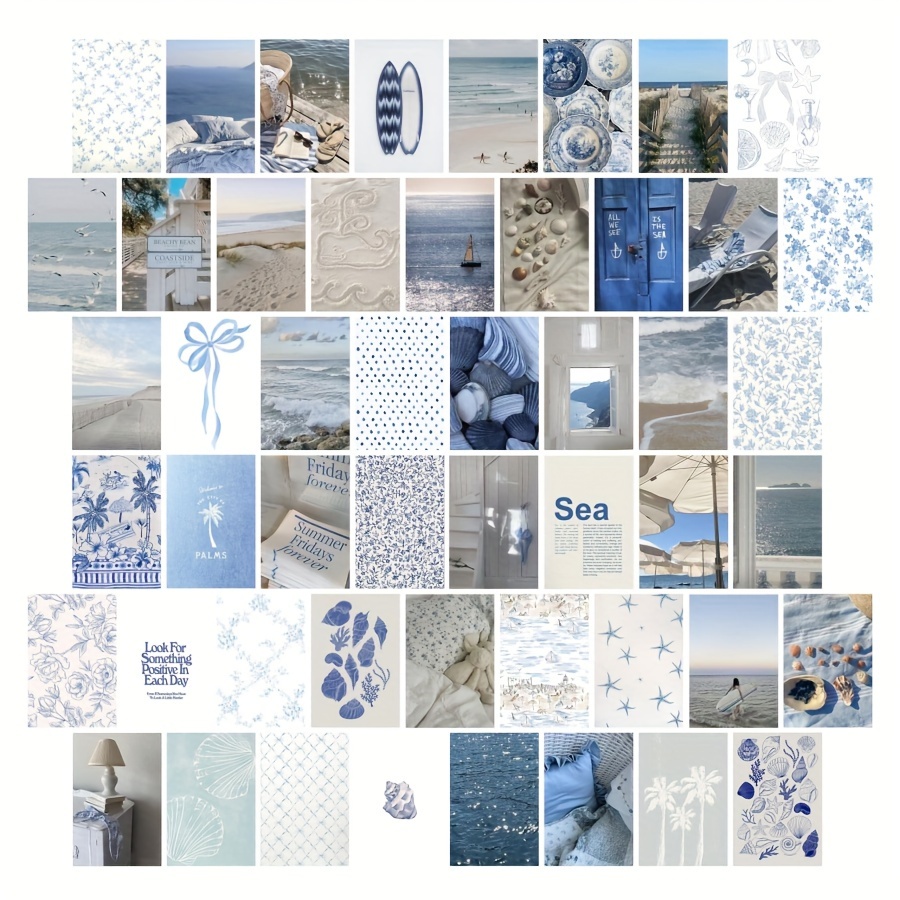 50pcs wall art prints pictures beachy coastal aesthetic wall - Temu
